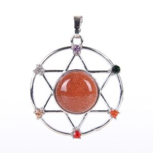 New Natural Stone Hexagram Pendant Necklace Spiritual Star of David Healing Chakra Beads Fashion Jewelry