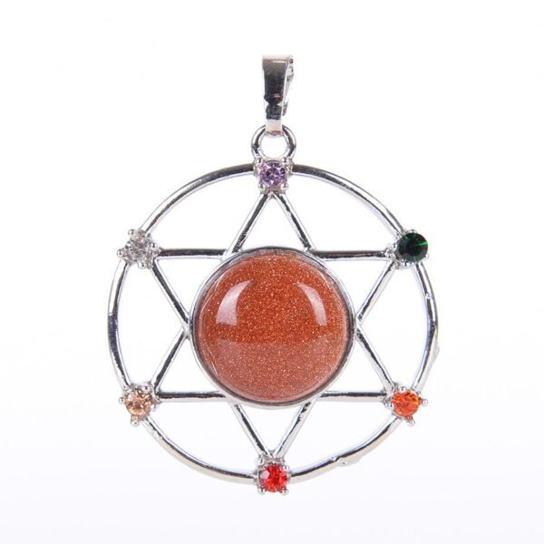 New Natural Stone Hexagram Pendant Necklace Spiritual Star of David Healing Chakra Beads Fashion Jewelry