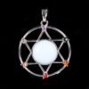New Natural Stone Hexagram Pendant Necklace Spiritual Star of David Healing Chakra Beads Fashion Jewelry