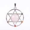 New Natural Stone Hexagram Pendant Necklace Spiritual Star of David Healing Chakra Beads Fashion Jewelry