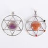 New Natural Stone Hexagram Pendant Necklace Spiritual Star of David Healing Chakra Beads Fashion Jewelry
