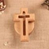 New diy wooden cross ornaments standing Christian baptism cross decoration small handicrafts home suitable for home church
