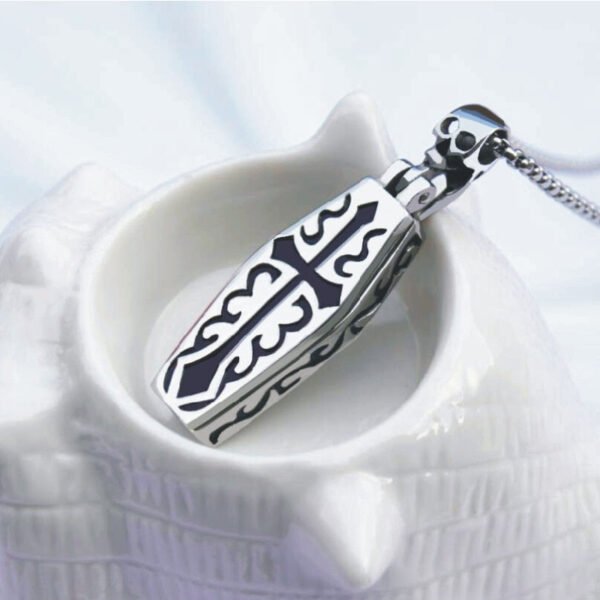 Cross death coffin pendant necklace for man punk hip hop rock