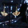 Night MOTH Iridescent Statement Earrings/ Laser Cut Acrylic Earrings