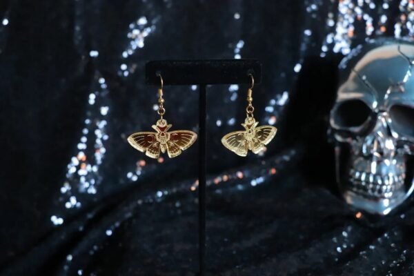 Night MOTH Iridescent Statement Earrings/ Laser Cut Acrylic Earrings