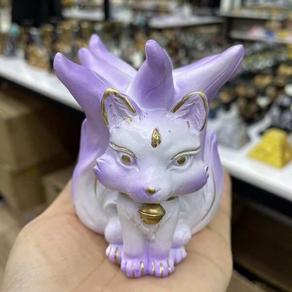 Nine-tailed Fox Crystal Ball Resin Base Shpere Display Stand Beautiful Cute Crafts Ornaments Gift Suitable for 4-10cm Ball