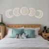 Nordic 3D Wooden Moon Cycle Hanging Mirror Wall Decoration Living Room Bedroom Entrance Lunar Eclipse Decorative Mirror  Wall Decor