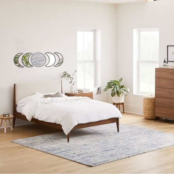 Nordic 3D Wooden Moon Cycle Hanging Mirror Wall Decoration Living Room Bedroom Entrance Lunar Eclipse Decorative Mirror  Wall Decor