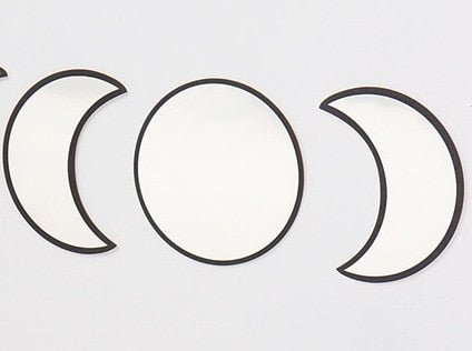 Nordic 3D Wooden Moon Cycle Hanging Mirror Wall Decoration Living Room Bedroom Entrance Lunar Eclipse Decorative Mirror  Wall Decor