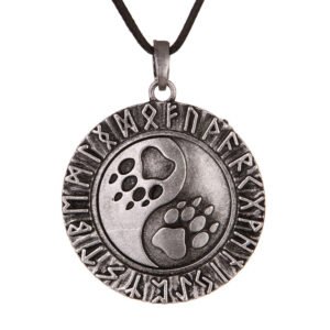 New Magicun Viking~Nordic Alphabet Bear's Paw Restore Ancient Ways Viking  Pendant   Kolovrat Charm  Pendants