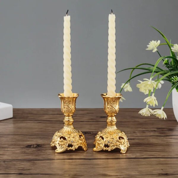 Nordic Candle Holder One Pair Candelabra Wedding Home Decor Candlestick Retro Gold/Silver