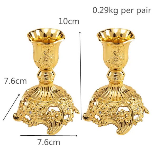 Nordic Candle Holder One Pair Candelabra Wedding Home Decor Candlestick Retro Gold/Silver