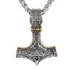 Nordic Design Norse God Thor Mjolnir Hammer Pendant Necklace Stainless Steel Viking Jewelry