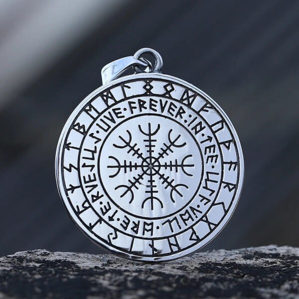 Norse  Stainless Steel Viking Runes Tree Of Life And Compass Pendant Necklace Choker  Party Gift For Teens