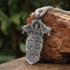 Norse Myth Inspired Stainless Steel Viking Jewelry Norse Goddess Valkyrie Amulet Pendant Necklace