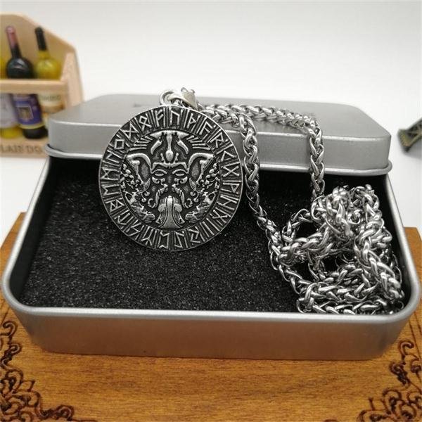 Norse Odin Smybol Viking pendant Aegishjalmur Protection Amulet Scandinavian pagan jewelry 1pc drop shipping