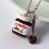 Nutella Gifts Chocolate Necklace -Food Jewelry Miniatures Charms - Funny Gifts - Food Necklace, Gifts for Her, Gifts for Mom