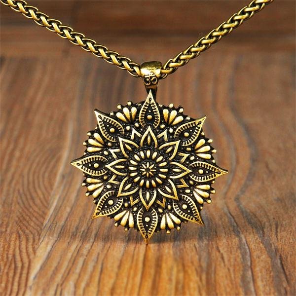 New Magicun Viking~OM indian mandala flower necklace pendant zen yoga Charm  1pc