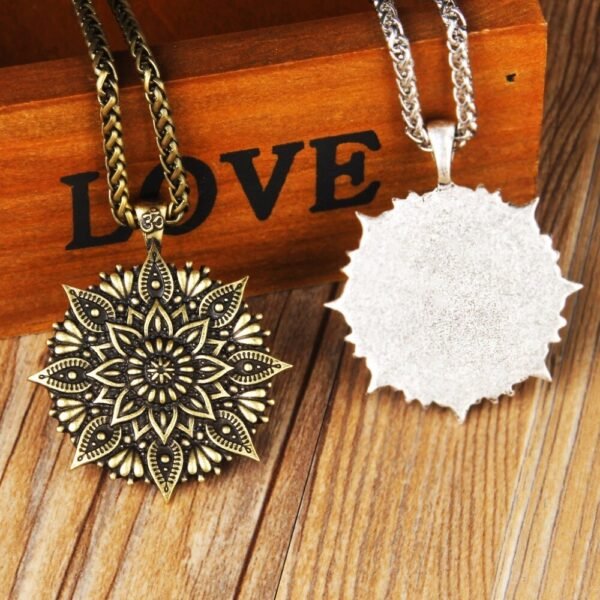 New Magicun Viking~OM indian mandala flower necklace pendant zen yoga Charm  1pc