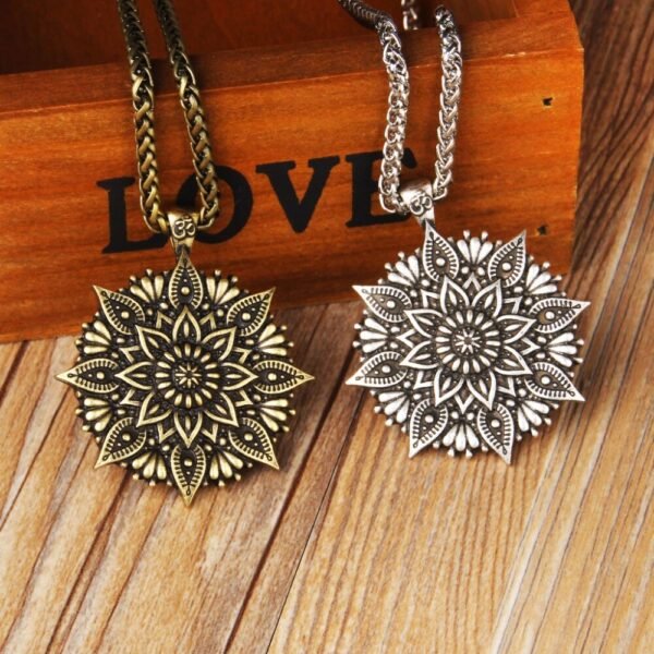 New Magicun Viking~OM indian mandala flower necklace pendant zen yoga Charm  1pc