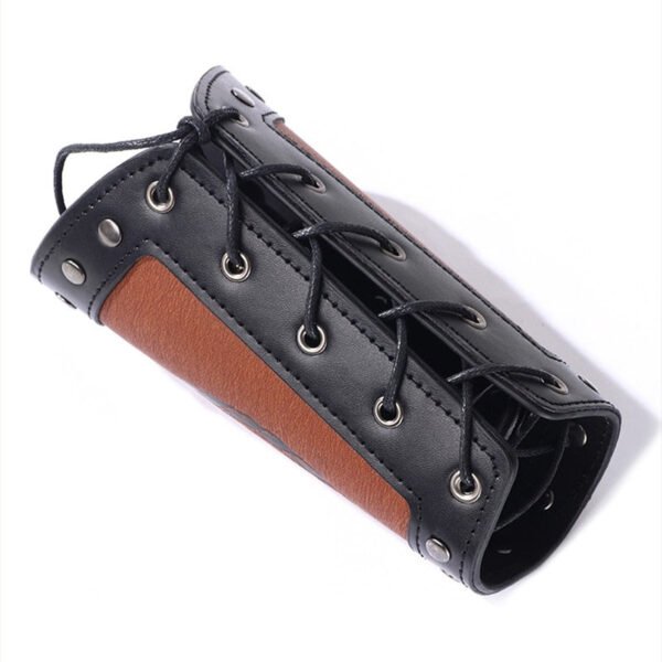 Nordic Viking Compass Punk Wolf Head Leather Bracelet