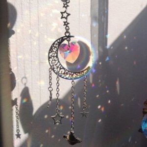 Original-Handmade-Moon-Crystal-Rainbow-Maker-Sun-Catcher-With-Stars-Clouds-and-Saturn-SunCatcher-Rainbow-maker Original Handmade Moon Crystal Rainbow Maker Sun Catcher With Stars Clouds and Saturn SunCatcher - Rainbow maker