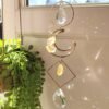 Original Handmade Small moon with Citrine Sun Catcher -Gold Plated