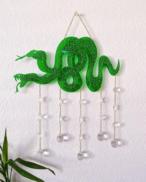 Original Handmade Sun Catcher - large snake suncatcher silver Plated