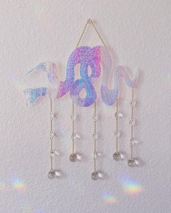 Original Handmade Sun Catcher - large snake suncatcher silver Plated