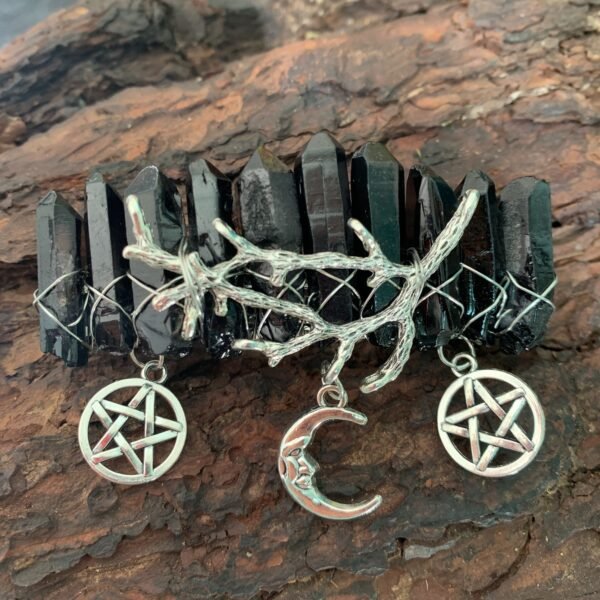 Magic Wicca~Original Mystery Retro Raw Crystal Hairpin Branch Antlers Pentagram Hairpin Wiccan Jewelry Gothic Gift Pagan Witch