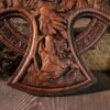 Orthodox Archangel Cross home wall decoration, wood carving, table decoration, St. Michael's Church decoration, Christian gift