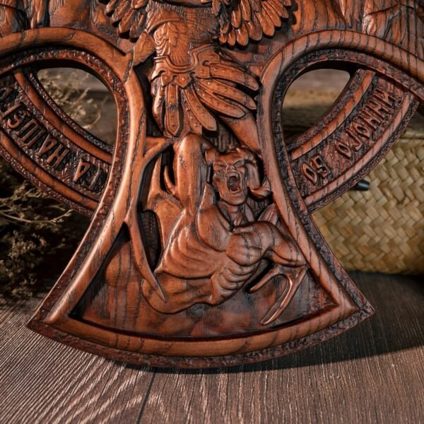 Orthodox Archangel Cross home wall decoration, wood carving, table decoration, St. Michael's Church decoration, Christian gift
