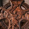 Orthodox Archangel Cross home wall decoration, wood carving, table decoration, St. Michael's Church decoration, Christian gift