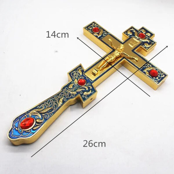 Orthodox Cross Jesus Hand Church Utensils Catholic Christ Alloy Christmas Gift Crucifixo Wall Cross Prayer Decor