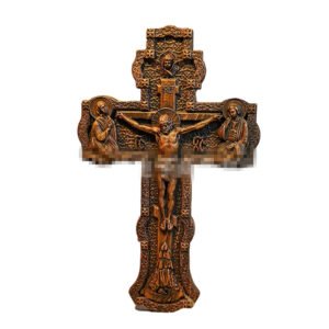 Orthodox Cross Wood Carving Church Decoration Holy Family Suffer Crucifixion Wall Decor Jesus Figures