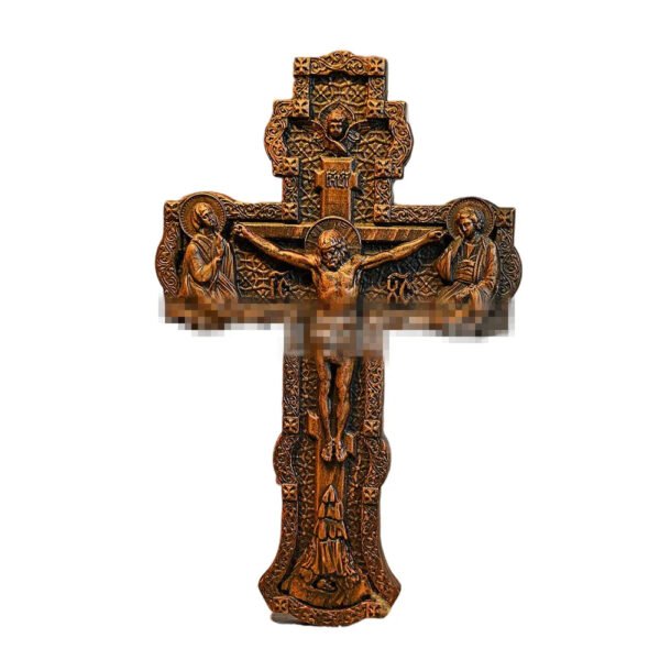 Orthodox Cross Wood Carving Church Decoration Holy Family Suffer Crucifixion Wall Decor Jesus Figures
