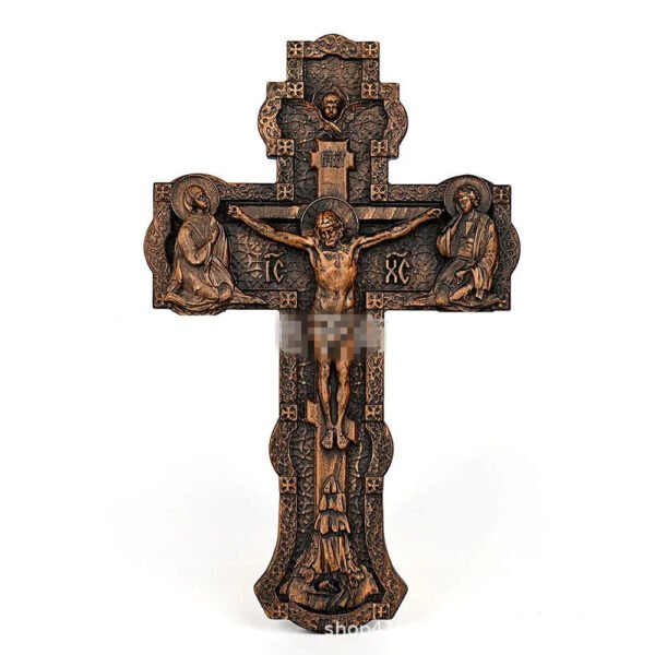Orthodox Cross Wood Carving Church Decoration Holy Family Suffer Crucifixion Wall Decor Jesus Figures