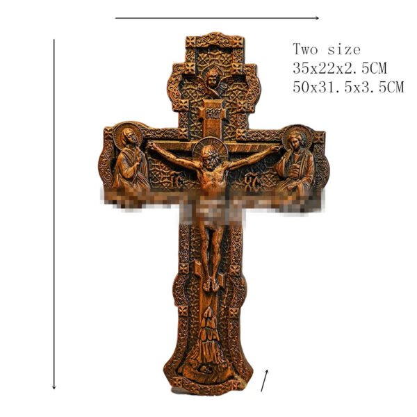 Orthodox Cross Wood Carving Church Decoration Holy Family Suffer Crucifixion Wall Decor Jesus Figures