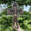Orthodox Cross Wood Carving Church Decoration Holy Family Suffer Crucifixion Wall Decor Jesus Figures