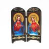 Orthodox Icons Catholic Wood Jesus Virgen Maria Double Screen Ornaments Christ Church Utensils Religious Figure Gift