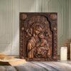 Our Lady of Perpetual Help Wood Carved Wall Decor, Catholic Religious Items, Home Decor, Our Lady Statue, Vintage Art