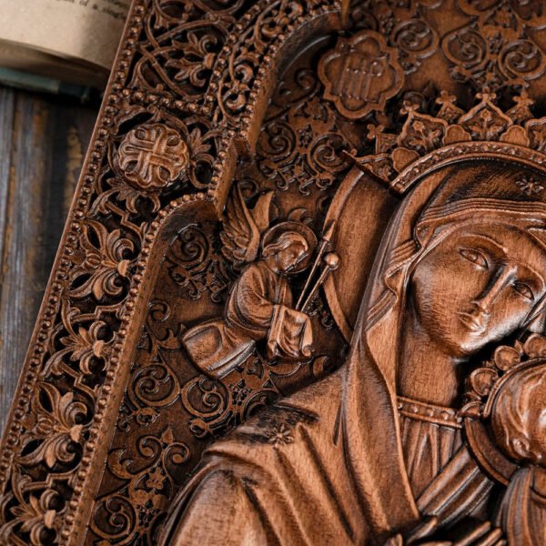 Our Lady of Perpetual Help Wood Carved Wall Decor, Catholic Religious Items, Home Decor, Our Lady Statue, Vintage Art