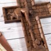 Our Lord Jesus Cross Wall Savior Wooden Cross Christian Cross Catholic Religious Engraving Gift Christmas Decoration