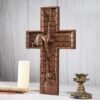 Our Lord Jesus Cross Wall Savior Wooden Cross Christian Cross Catholic Religious Engraving Gift Christmas Decoration