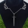 Ouroboros Snake Sword Fantasy Forest Branch Choker Necklace Gothic Magic Wicca Jewelry