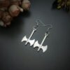 Pagan Axe Crescent Moon Dangle Earrings Occult Gothic Jewelry