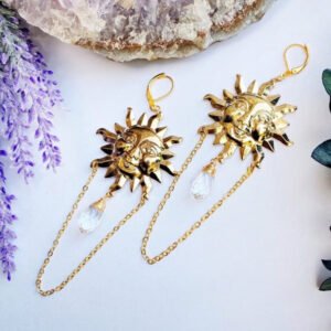 Pagan-Celestial-Sun-Dangle-Earrings-Godness-Witch-Jewelry-Wicca-Gift Pagan Celestial Sun Dangle Earrings Godness Witch Jewelry Wicca Gift