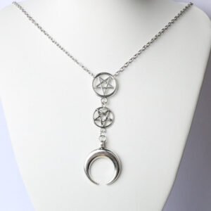 Pagan Pentagram Necklace Gothic Occulet Jewelry for Gift