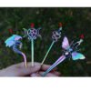 Pagan Psychedelic Witch Hair Sticks Dragon Pentagram Snkae Butterfly Bee Hairpin Gothic Magic Wiccan Jewelry For Women Gift