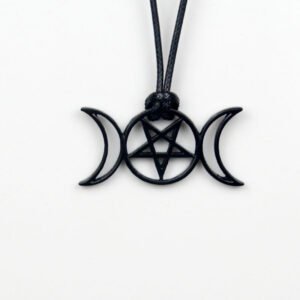 Pagan Witch Pentagram Pendant Necklace Black Magic Energy Jewelry For